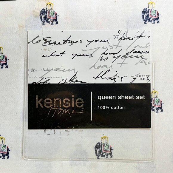 KENSIE Home QUEEN Size Cotton ELEPHANTS Sheet Set - India Elephant - Picture 7 of 7